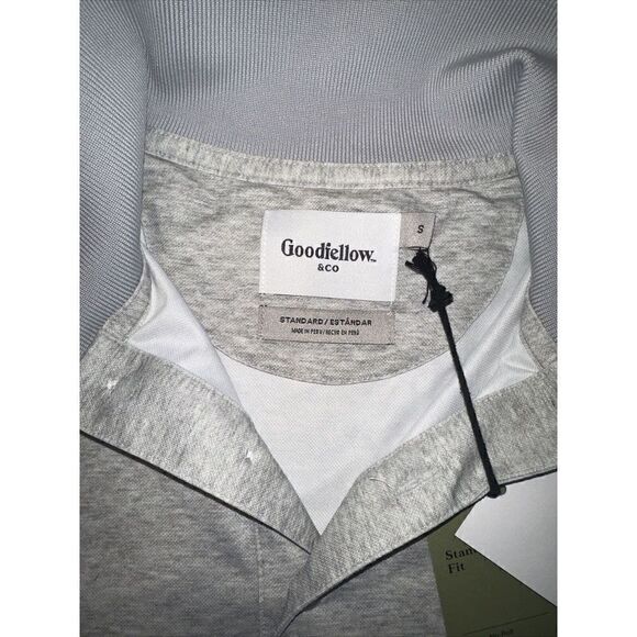 Men's Short Sleeve Performance Polo Shirt - Goodfellow & Co Heather Gray Small.V - Picture 4 of 4